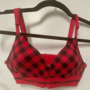 PINK Victoria's Secret Red and Black Plaid Bra